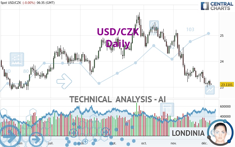 USD/CZK - Daily