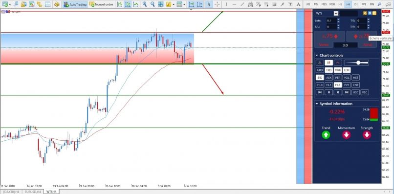 WTI CRUDE OIL - 4H