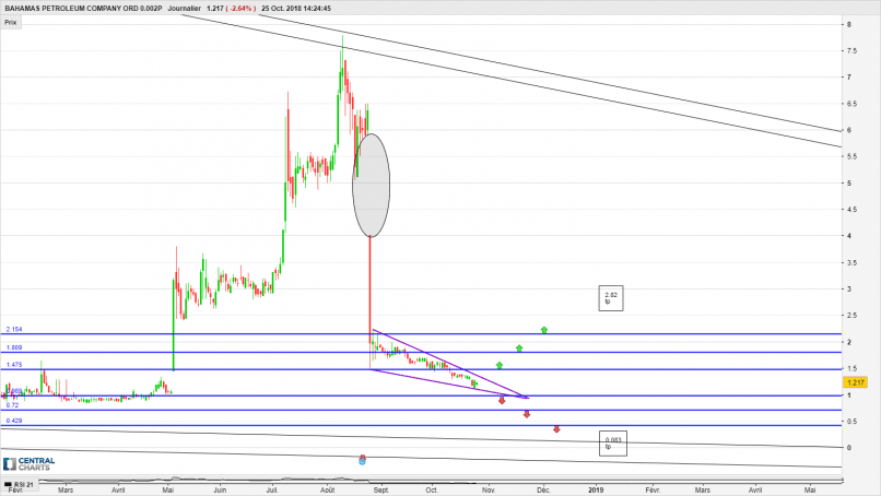 BAHAMAS PETROLEUM COMPANY ORD 0.002P - Dagelijks