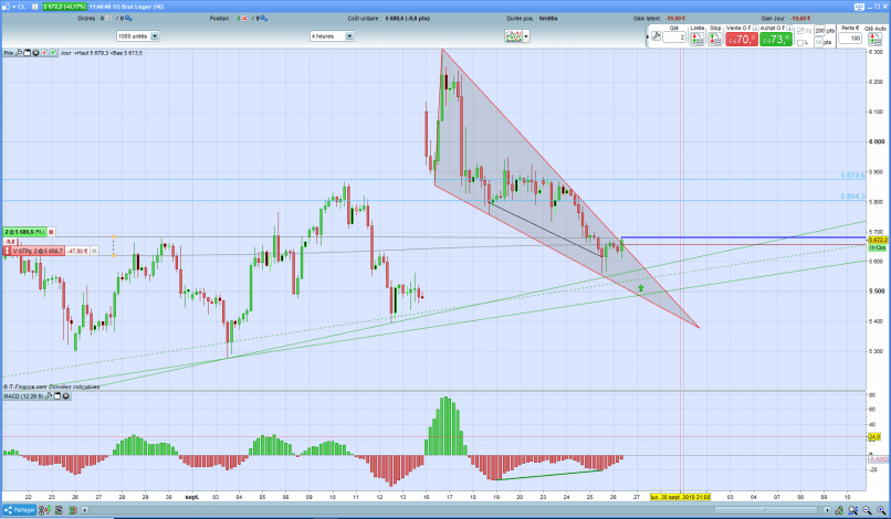 WTI CRUDE OIL - 4 Std.