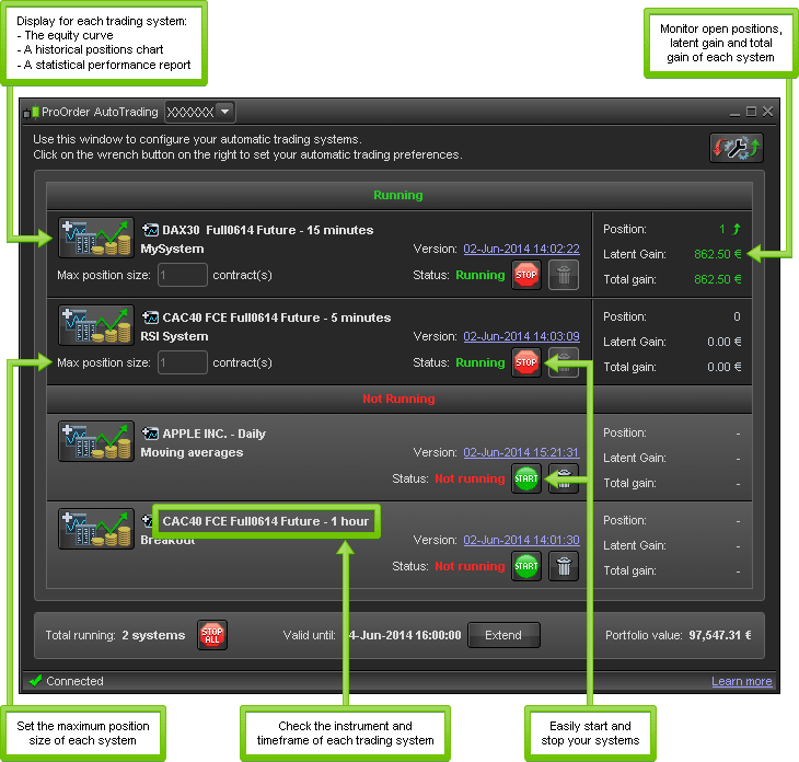 proorder trading systems controls